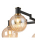 Worcester 71cm Swing Arm Semi Ceiling 5 Light E14 Brass/Satin Black/Amber Plated Round Segment Glass-8