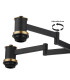Worcester 71cm Swing Arm Semi Ceiling 5 Light E14 Brass/Satin Black/Amber Plated Round Segment Glass-9