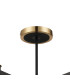 Worcester 71cm Swing Arm Semi Ceiling 5 Light E14 Brass/Satin Black/Clear Round Textured Diamond Pattern Glass-6