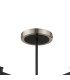 Worcester 69cm Swing Arm Semi Ceiling 5 Light E14 Satin Nickel/Satin Black/Amber Striped Cylinder Glass-5