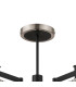 Worcester 69cm Swing Arm Semi Ceiling 5 Light E14 Satin Nickel/Satin Black/Clear Striped Cylinder Glass-5