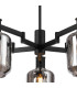 Worcester 69cm Swing Arm Semi Ceiling 5 Light E14 Satin Nickel/Satin Black/Smoke Striped Cylinder Glass-6