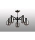Worcester 69cm Swing Arm Semi Ceiling 5 Light E14 Satin Nickel/Satin Black/Smoke Striped Cylinder Glass-9