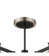 Worcester 69cm Swing Arm Semi Ceiling 5 Light E14 Satin Nickel/Satin Black/Amber Twisted Cylinder Glass-5