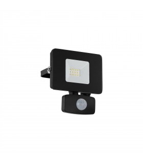LED Outdoor Wall Flood Light with PIR Motion Sensor Black IP44 - 1