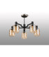 Worcester 69cm Swing Arm Semi Ceiling 5 Light E14 Satin Nickel/Satin Black/Amber Twisted Cylinder Glass-9