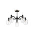 Worcester 69cm Swing Arm Semi Ceiling 5 Light E14 Satin Nickel/Satin Black/Clear Twisted Cylinder Glass-4