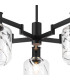 Worcester 69cm Swing Arm Semi Ceiling 5 Light E14 Satin Nickel/Satin Black/Clear Twisted Cylinder Glass-6