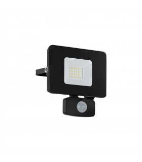 LED Outdoor Wall Flood Light with PIR Motion Sensor Black IP44 - 1