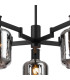 Worcester 69cm Swing Arm Semi Ceiling 5 Light E14 Satin Nickel/Satin Black/Smoke Twisted Cylinder Glass-6