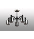Worcester 69cm Swing Arm Semi Ceiling 5 Light E14 Satin Nickel/Satin Black/Smoke Twisted Cylinder Glass-9