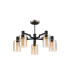 Worcester 68cm Swing Arm Semi Ceiling 5 Light E14 Satin Nickel/Satin Black/Amber Uniform Dimple Cylinder Glass-4