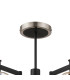 Worcester 68cm Swing Arm Semi Ceiling 5 Light E14 Satin Nickel/Satin Black/Amber Uniform Dimple Cylinder Glass-5