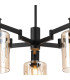 Worcester 68cm Swing Arm Semi Ceiling 5 Light E14 Satin Nickel/Satin Black/Amber Uniform Dimple Cylinder Glass-6