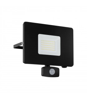 LED Outdoor Wall Flood Light with PIR Motion Sensor Black IP44 - 1