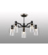 Worcester 68cm Swing Arm Semi Ceiling 5 Light E14 Satin Nickel/Satin Black/Clear Uniform Dimple Cylinder Glass-3