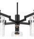 Worcester 68cm Swing Arm Semi Ceiling 5 Light E14 Satin Nickel/Satin Black/Clear Uniform Dimple Cylinder Glass-6