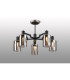 Worcester 68cm Swing Arm Semi Ceiling 5 Light E14 Satin Nickel/Satin Black/Smoke Uniform Dimple Cylinder Glass-3