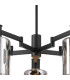 Worcester 68cm Swing Arm Semi Ceiling 5 Light E14 Satin Nickel/Satin Black/Smoke Uniform Dimple Cylinder Glass-6