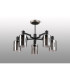 Worcester 68cm Swing Arm Semi Ceiling 5 Light E14 Satin Nickel/Satin Black/Smoke Uniform Dimple Cylinder Glass-9