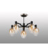Worcester 70cm Swing Arm Semi Ceiling 5 Light E14 Satin Nickel/Satin Black/Amber Fade Wine Glass Glass-3