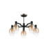 Worcester 70cm Swing Arm Semi Ceiling 5 Light E14 Satin Nickel/Satin Black/Amber Fade Wine Glass Glass-4