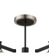 Worcester 70cm Swing Arm Semi Ceiling 5 Light E14 Satin Nickel/Satin Black/Amber Fade Wine Glass Glass-5