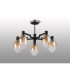 Worcester 70cm Swing Arm Semi Ceiling 5 Light E14 Satin Nickel/Satin Black/Amber Fade Wine Glass Glass-9