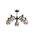 Worcester 70cm Swing Arm Semi Ceiling 5 Light E14 Satin Nickel/Satin Black/Smoke Fade Wine Glass Glass-1