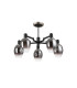 Worcester 70cm Swing Arm Semi Ceiling 5 Light E14 Satin Nickel/Satin Black/Smoke Fade Wine Glass Glass-3