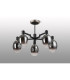 Worcester 70cm Swing Arm Semi Ceiling 5 Light E14 Satin Nickel/Satin Black/Smoke Fade Wine Glass Glass-8