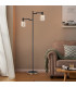 Worcester Swing Arm Floor Lamp 2 Light E14 Brass/Satin Black/Amber Striped Cylinder Glass-4