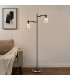 Worcester Swing Arm Floor Lamp 2 Light E14 Brass/Satin Black/Amber Striped Cylinder Glass-5