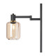 Worcester Swing Arm Floor Lamp 2 Light E14 Brass/Satin Black/Amber Striped Cylinder Glass-8