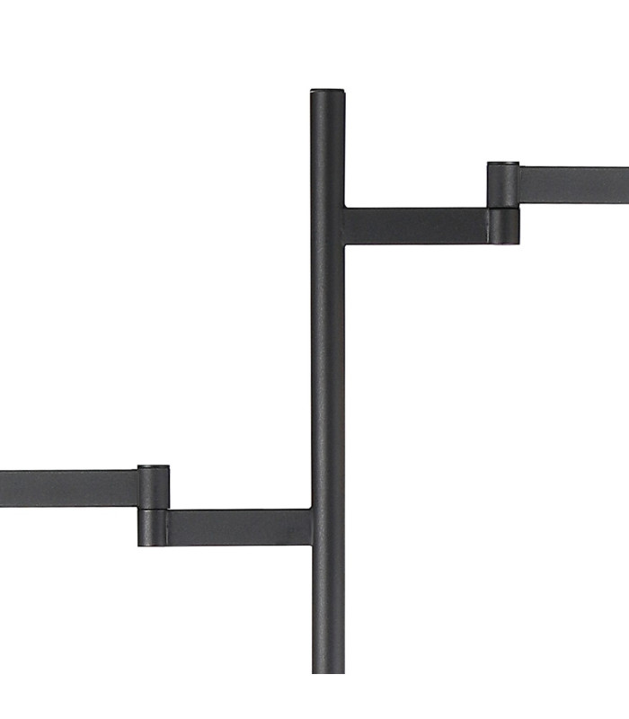 Worcester Swing Arm Floor Lamp 2 Light E14 Brass/Satin Black/Amber Striped Cylinder Glass-10