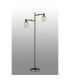 Worcester Swing Arm Floor Lamp 2 Light E14 Brass/Satin Black/Amber Striped Cylinder Glass-11