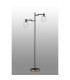 Worcester Swing Arm Floor Lamp 2 Light E14 Brass/Satin Black/Clear Striped Cylinder Glass-3