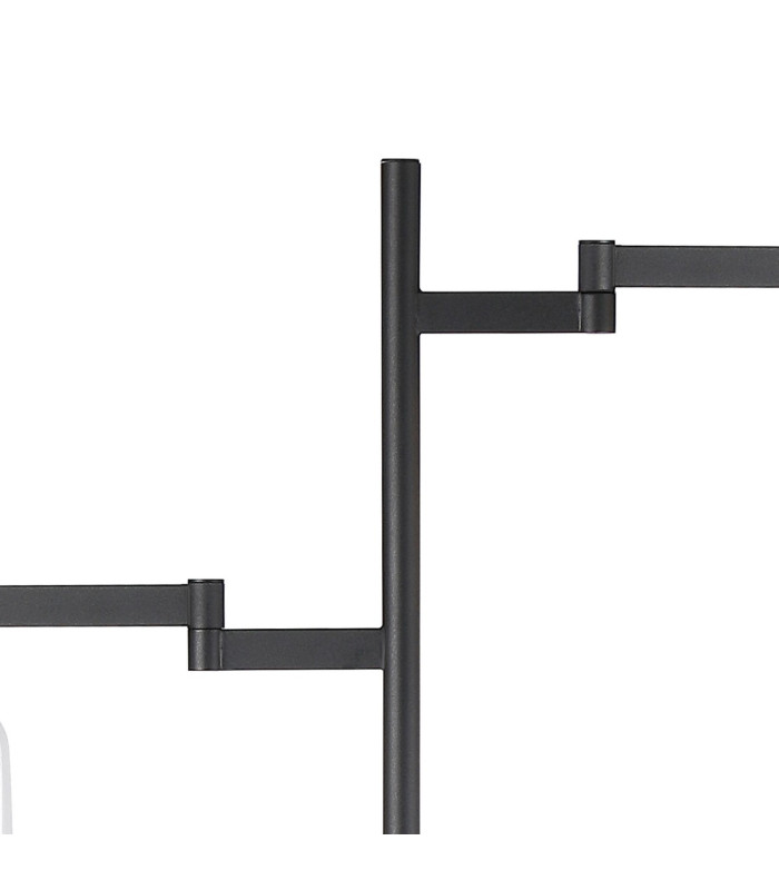 Worcester Swing Arm Floor Lamp 2 Light E14 Brass/Satin Black/Clear Striped Cylinder Glass-6