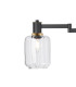 Worcester Swing Arm Floor Lamp 2 Light E14 Brass/Satin Black/Clear Striped Cylinder Glass-7