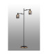 Worcester Swing Arm Floor Lamp 2 Light E14 Brass/Satin Black/Smoke Striped Cylinder Glass-3