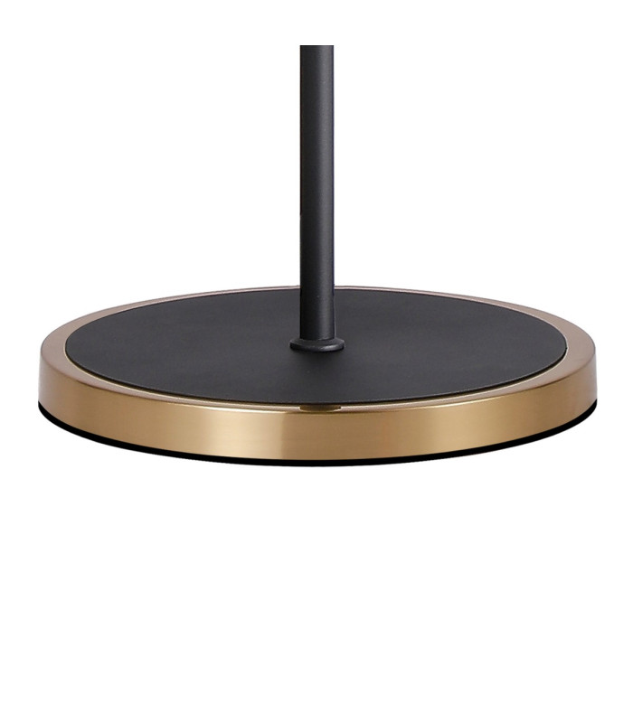 Worcester Swing Arm Floor Lamp 2 Light E14 Brass/Satin Black/Smoke Striped Cylinder Glass-7