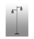 Worcester Swing Arm Floor Lamp 2 Light E14 Brass/Satin Black/Smoke Striped Cylinder Glass-9