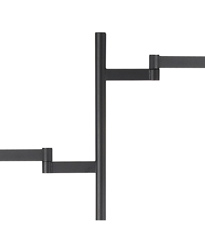 Worcester Swing Arm Floor Lamp 2 Light E14 Brass/Satin Black/Amber Twisted Cylinder Glass-7