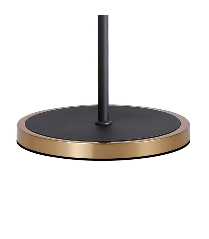 Worcester Swing Arm Floor Lamp 2 Light E14 Brass/Satin Black/Amber Twisted Cylinder Glass-9
