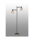 Worcester Swing Arm Floor Lamp 2 Light E14 Brass/Satin Black/Amber Twisted Cylinder Glass-10