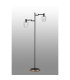 Worcester Swing Arm Floor Lamp 2 Light E14 Brass/Satin Black/Clear Twisted Cylinder Glass-3