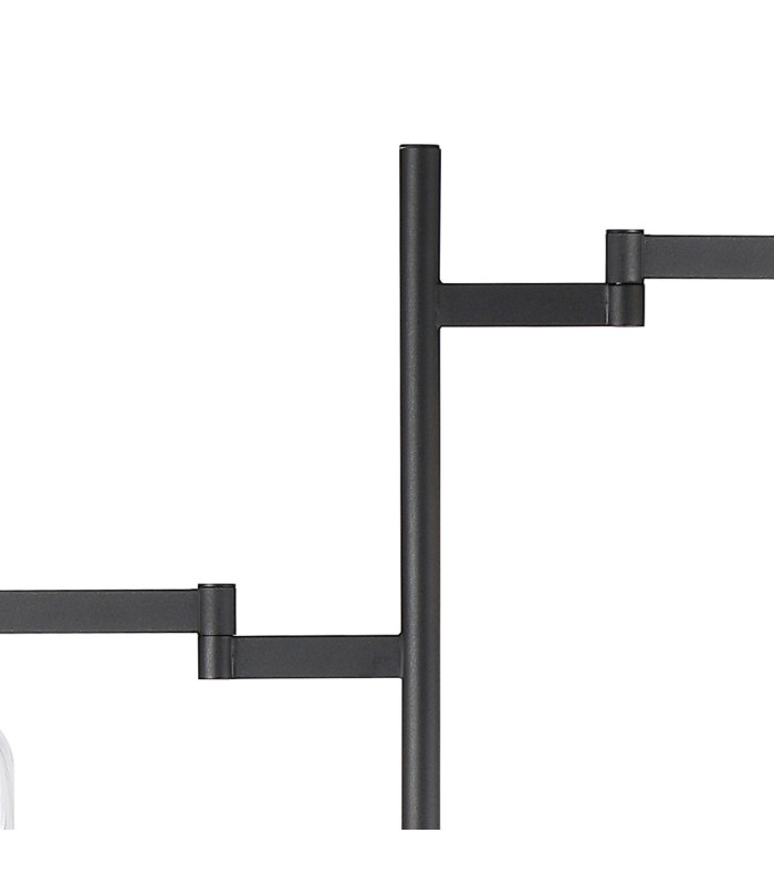 Worcester Swing Arm Floor Lamp 2 Light E14 Brass/Satin Black/Clear Twisted Cylinder Glass-6