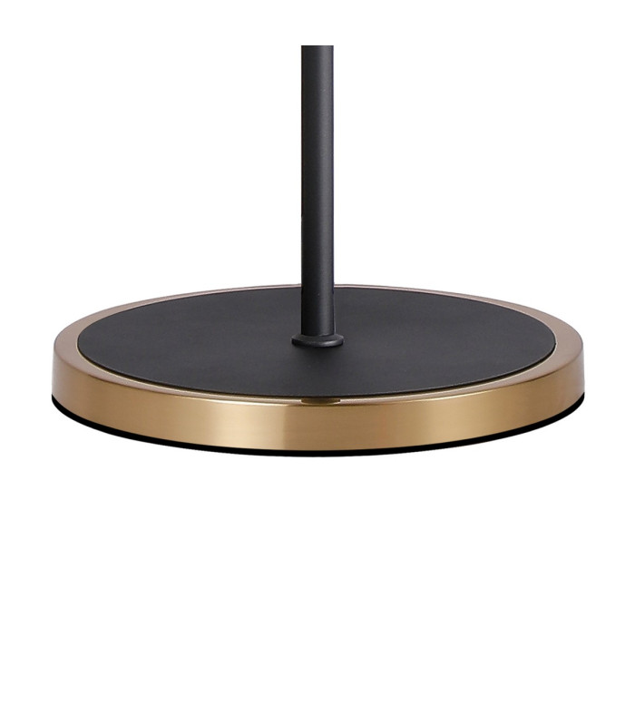 Worcester Swing Arm Floor Lamp 2 Light E14 Brass/Satin Black/Clear Twisted Cylinder Glass-7