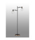 Worcester Swing Arm Floor Lamp 2 Light E14 Brass/Satin Black/Clear Twisted Cylinder Glass-9