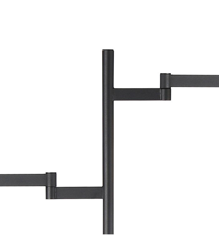 Worcester Swing Arm Floor Lamp 2 Light E14 Brass/Satin Black/Smoke Twisted Cylinder Glass-7